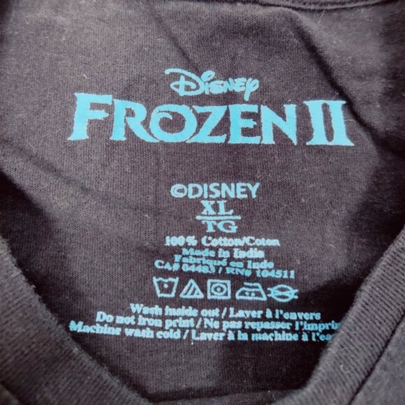 Disney Frozen II Womens T-shirt in Black Size XL Cotton Forest Spirit - Picture 3 of 5